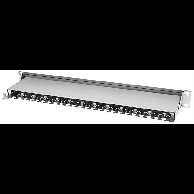Коммутационная панель SNR, 19" экранированная, 1U, 24 порта, cat.6, горизонтальная заделка фото 2