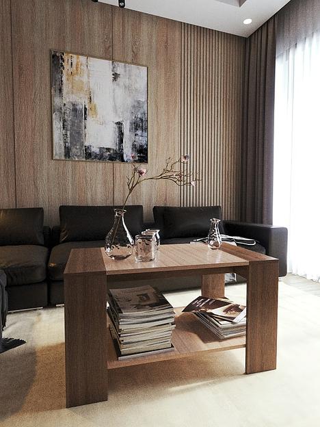 Столик журнальный Wood&Stone «Шеда» ясень шимо темный, ясень шимо светлый 90×50.2×50 см фото 3