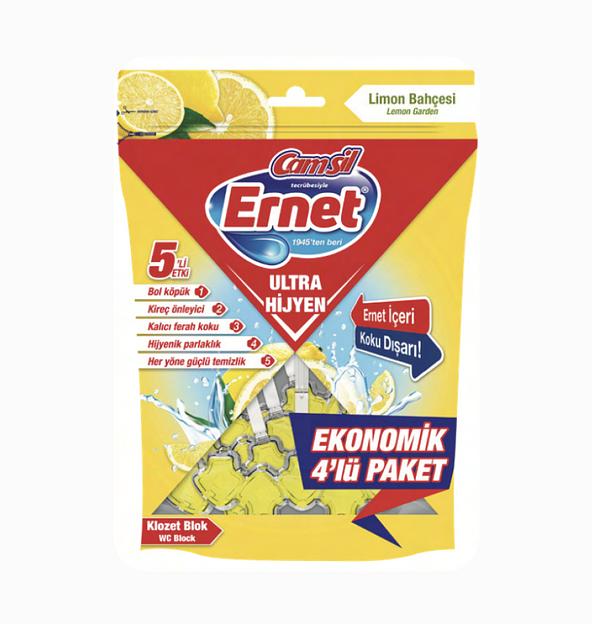 Ernet Гигиенический блок для бачка унитаза 4x50 гр (Лимоновый сад) ОПТ фото 1