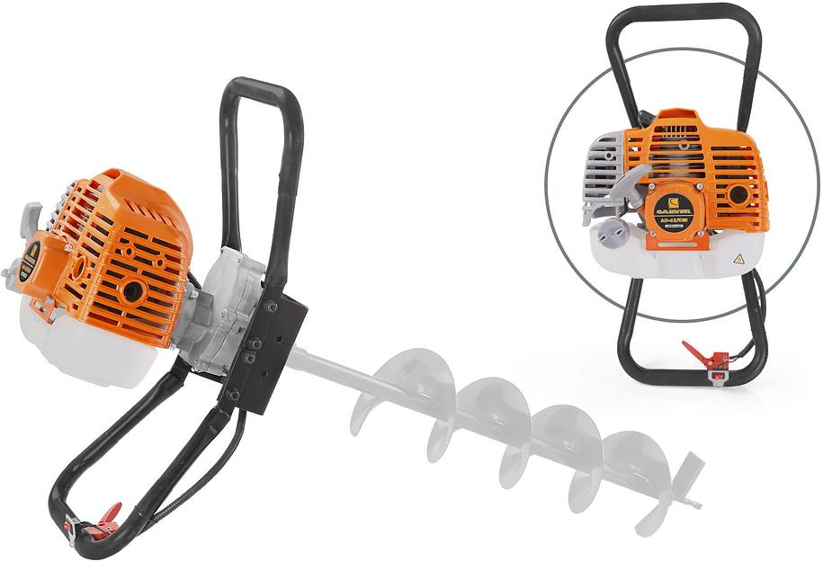 Мотобур Carver AG-62/000 бытовой 2-х такт. 2200Вт 3л.с. 62см3 277об/мин (01.003.00039) фото 1