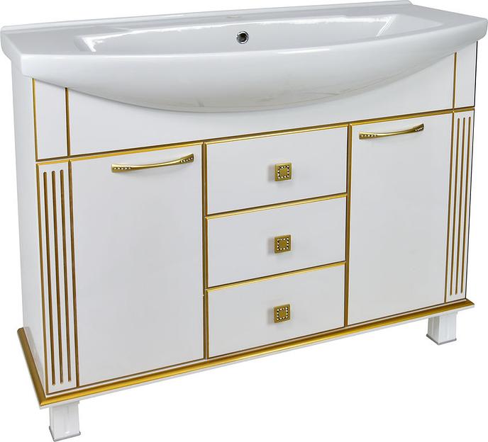 Тумба Аттика 105 DORATIZ 9912.325, белая патина золото, под умывальник фото 1