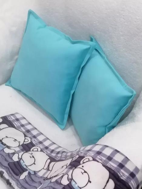 Декоративная подушка на диван 1 шт голубой цвет ОПТ фото 8