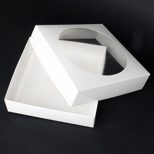 Коробка для печенья и пряников с окном 20х20х5 см фото 1