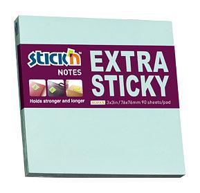 Блок самоклеящийся бумажный Stick`n 21663 76x76мм 90лист. 70г/м2 пастель голубой усиленный клей фото 1