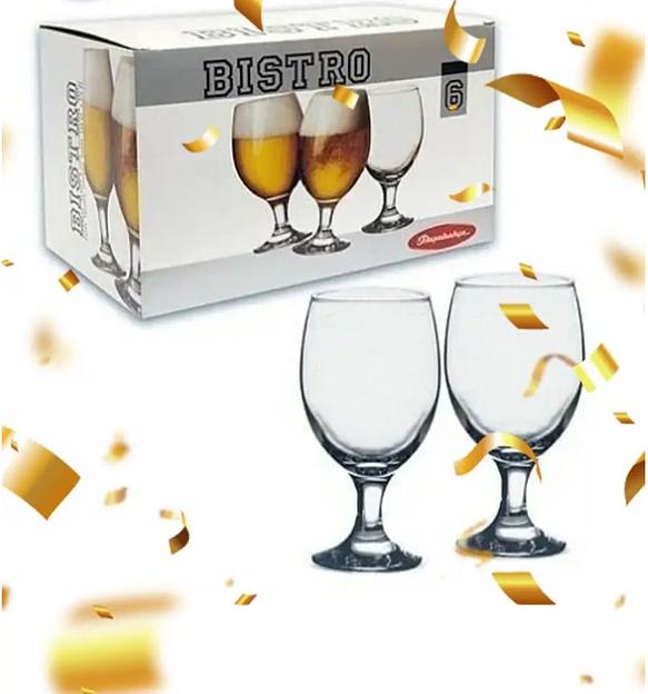 Набор из 6-ти фужеров для пива «Bistro» 330 мл ОПТ фото 2
