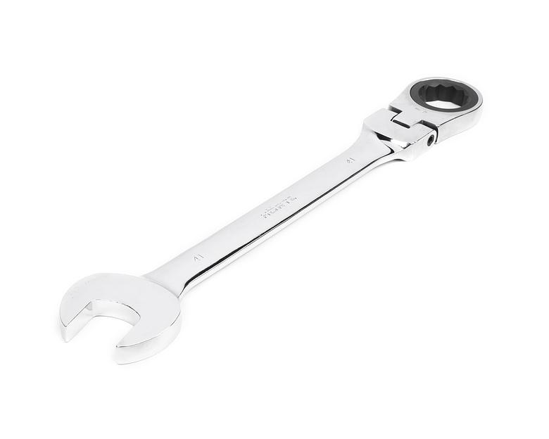 Ключ комбинированный трещоточный шарнирный 41х41 хром. HOR с поверкой фото 1