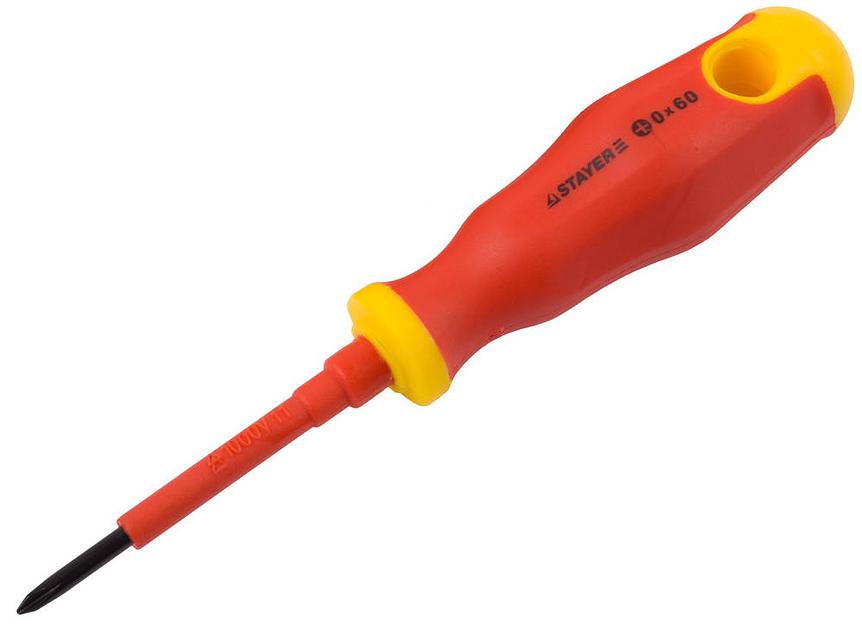 STAYER Electro, PH0 х 60 мм, диэлектрическая отвертка, Professional (25142-0-06) фото 1
