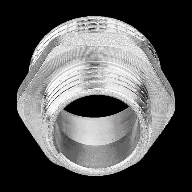 Ниппель НН 3/4'х1/2' переходной, никелированный фото 2