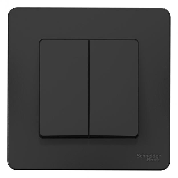 Systeme electric BLNVS010506 BLANCA С/У 2-клавишный ВЫКЛЮЧАТЕЛЬ ( c х.5), 10А, 250B, АНТРАЦИТ фото 2