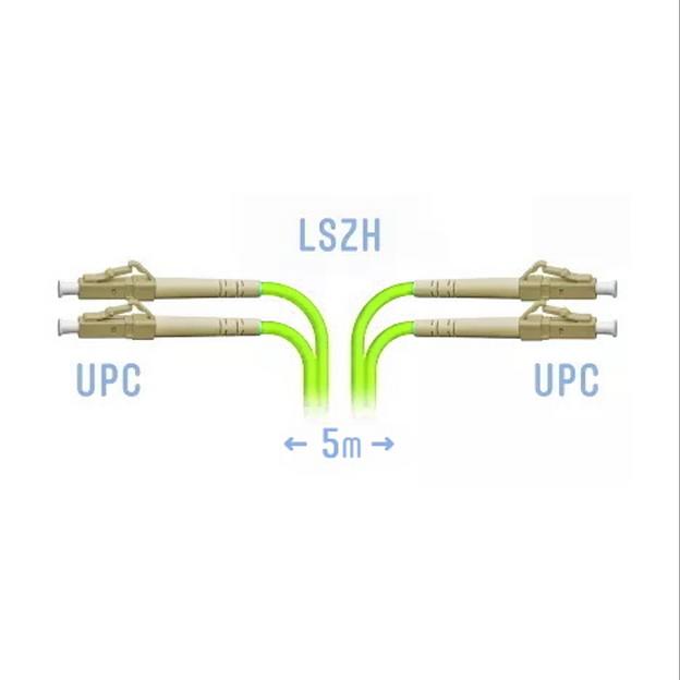 Патчкорд оптический LC/UPC-LC/UPC MM (OM5) Duplex 5 метров, 2мм фото 1