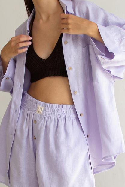 Костюм лён  SET019/10/Нежная лаванда  фото 3