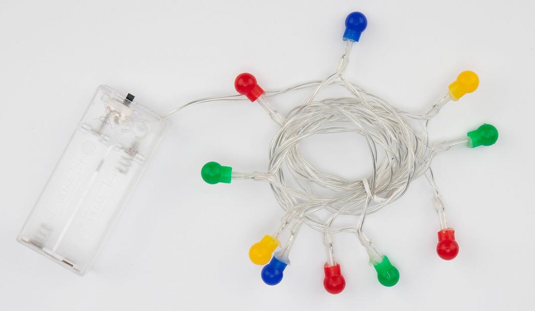 NEON-NIGHT 303-092 Гирлянда светодиодная «Шарики» 1.5 м, 10 LED, прозрачный ПВХ, цвет свечения мультиколор, 2 х АА (батарейки не в комплекте) фото 4