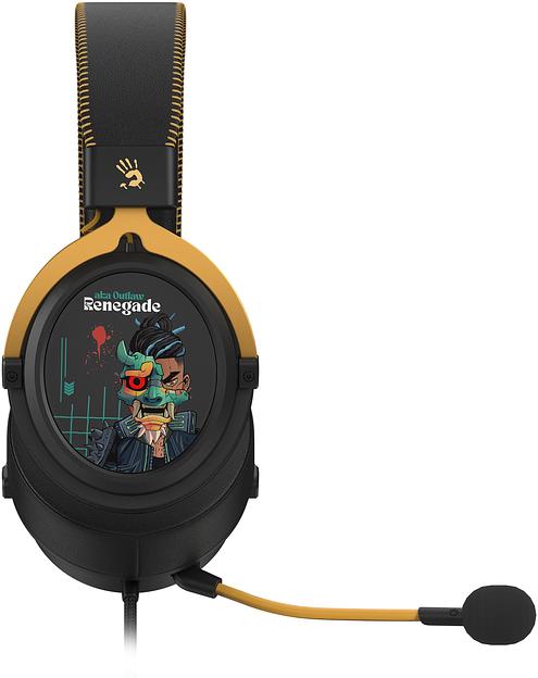 Наушники с микрофоном A4Tech Bloody M595 Renegade черный/рисунок 2.3м мониторные USB оголовье (M595) фото 5