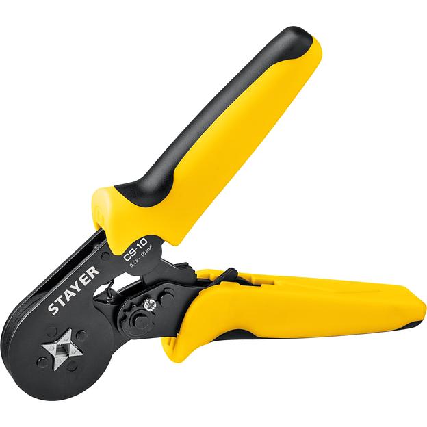 STAYER CS-10, 0.25 - 10 мм2, мультидиапазонные пресс-клещи с квадратным профилем для втулочных наконечников, Professional (44447) фото 4