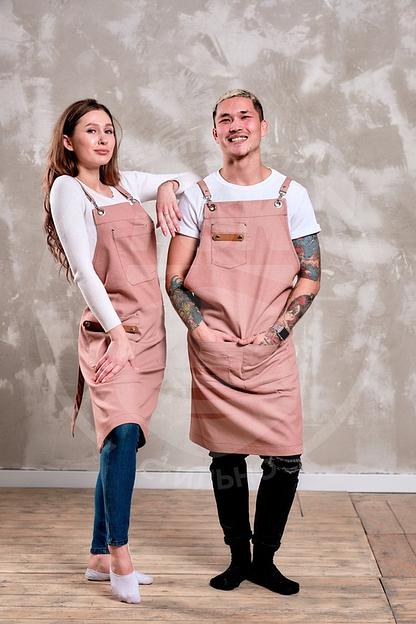 Фартук пудровый FSK Джинс на люверсах опт фото 1