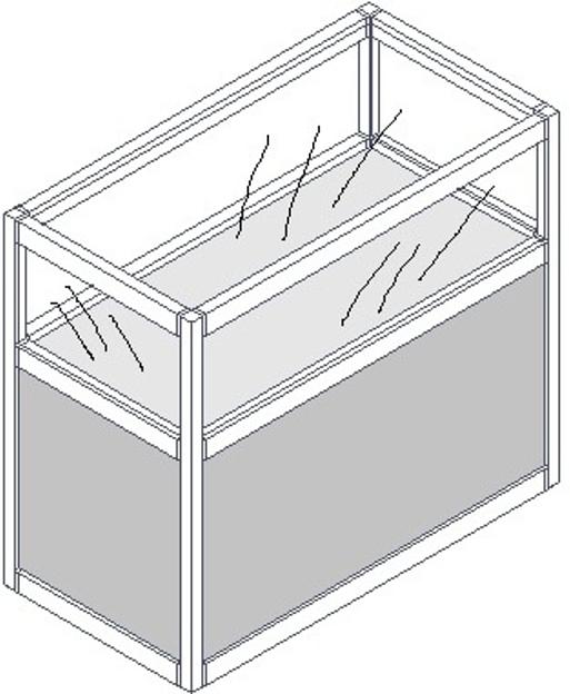 Прилавок полуостекленный с полкой П-1 фото 1