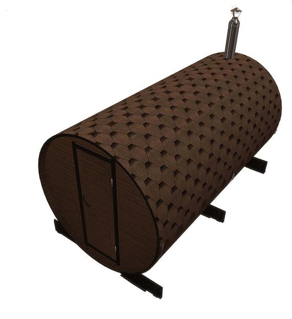 Круглая баня-бочка 4 м Сосна (2 отделения) фото 1