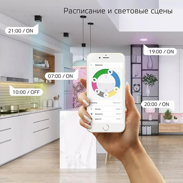 Лампа Gauss Smart Home A60 10W 1055lm 2700-6500К E27 RGBW + изменяет цветовую температуру + диммирование LED 1180112 ОПТ фото 6