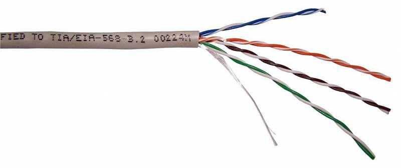 Кабель информационный Lanmaster TWT-5EUTP-LSZH кат.5е U/UTP не экранированный 4X2X24AWG LSZH внутренний 305м белый фото 1