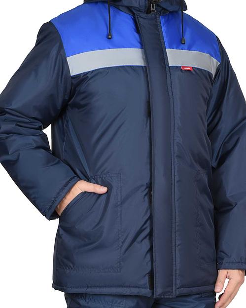 Костюм «Сириус-Рост-Норд» зимний куртка и полукомбинезон, синий с васильковым ОПТ фото 5