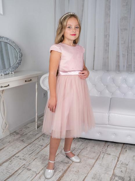 Платье для девочки Энди нарядное, пепельная роза, 21-193_1, опт фото 3