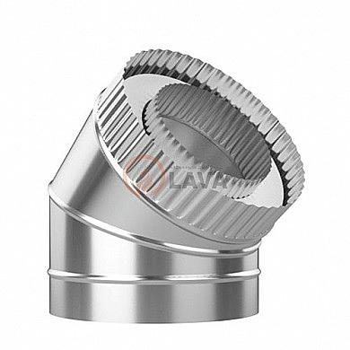 LAVA Сендвич-отвод ЭЛИТ 115/180 мм. 45″ 304 нерж. (0,8 мм) фото 1