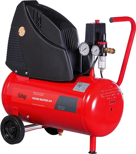 Компрессор поршневой Fubag House Master Kit безмасляный 180л/мин 24л 1100Вт красный/черный фото 2