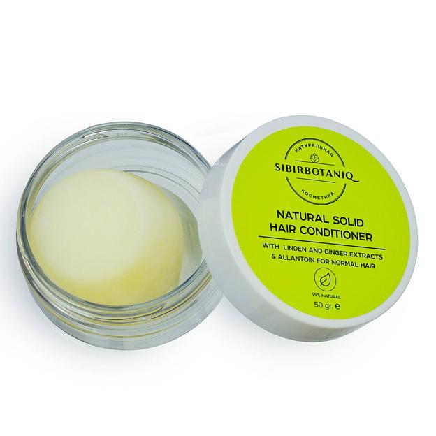 Натуральный твердый бальзам для нормальных волос с липой и имбирем, 30 гр, опт фото 1