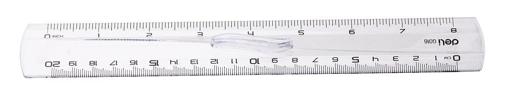 Линейка Deli EG01612 пластик дл.20см прозрачный с держателем европодвес фото 2