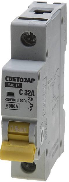 СВЕТОЗАР ВА-60, 1P, 32А, C, 6кА, автоматический выключатель (SV-49061-32-C) фото 1
