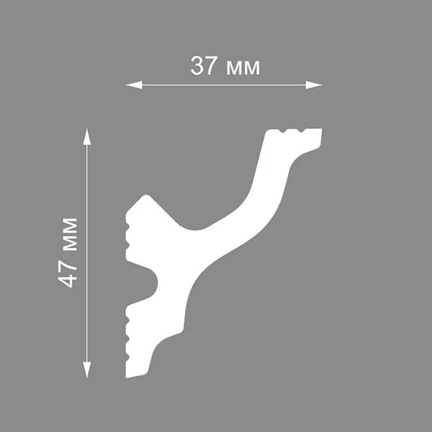 Экструзионный плинтус потолочный Format 06025Е (70), белый ОПТ фото 3