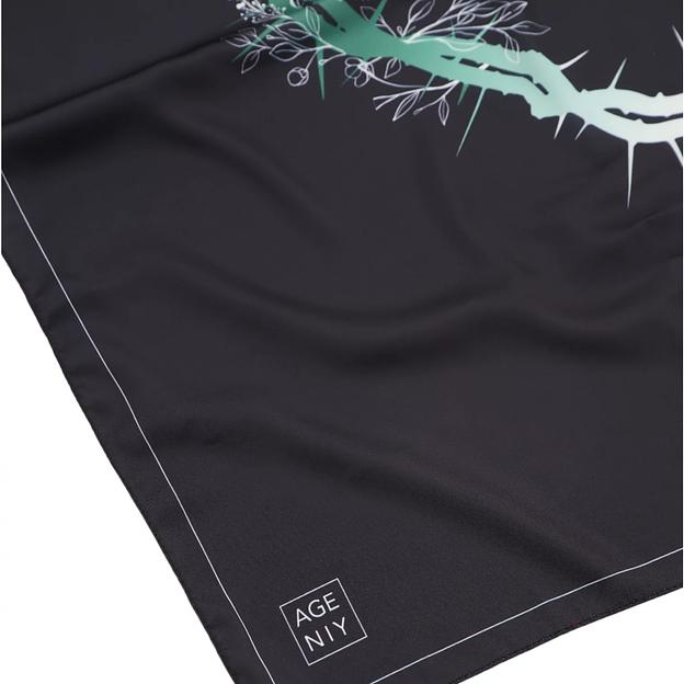 Женский платок «Терновый венок» искусственный шёлк Армани 55×55 см фото 8