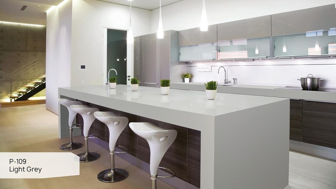 Кварцевый камень Grandex «P-109 Light Grey» ОПТ фото 4