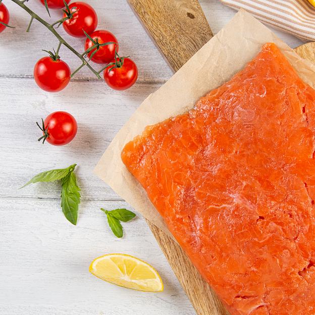 Мороженная рыбная продукция Филе атлантического лосося (семга), кубики, в/у, 500 гр. фото 2