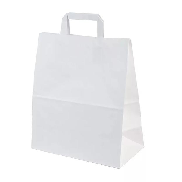 Крафт пакет с плоской ручкой 1 сл. 28х24х12 УНМ, Опт фото 1