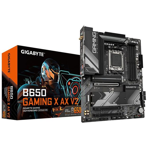 Материнская плата GIGABYTE B650 GAMING X AX V2, AM5, B650, 4*DDR5, DP+HDMI, 4 SATA 6 Гб/с, M2, Audio, Gb LAN, USB 3.2, USB 2.0, Type-C, COM*1 header, ATX (B650 GAMING X AX V2) фото 1