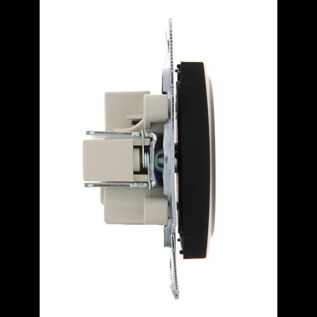 Розетка 1-м СП Karina 16А IP20 без заземл. термопласт механизм черн. бархат LEZARD 707-4288-121B фото 3