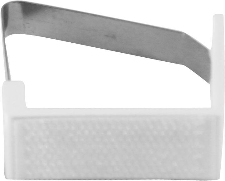 Зажим для скатерти белый с липучкой /пластина /1/100/ фото 1