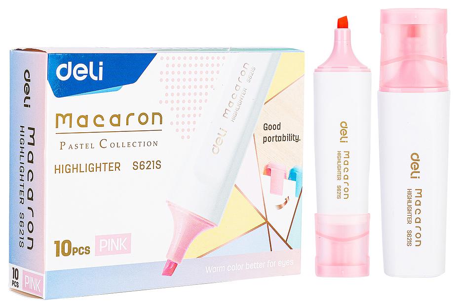Текстовыделитель Deli ES621Spink Macaron скошенный пиш. наконечник 1-5мм розовый фото 2