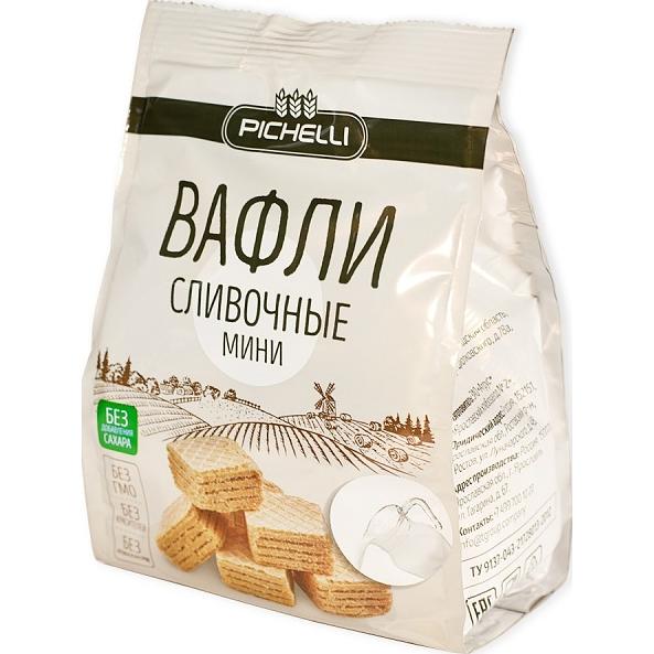 Вафли неглазированные с сахарозаменителями PICHELLI «Мини» сливочные, 125 г ОПТ фото 1