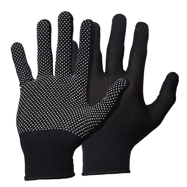Перчатки рабочие х/б эластичные нейлон черные фото 1