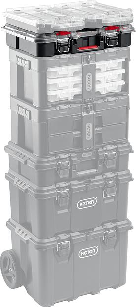 KETER STACKNROLL, 525 х 345 х 147 мм, (21″), пластиковый ящик-органайзер с 10 регулируемыми ячейками (38399) фото 8
