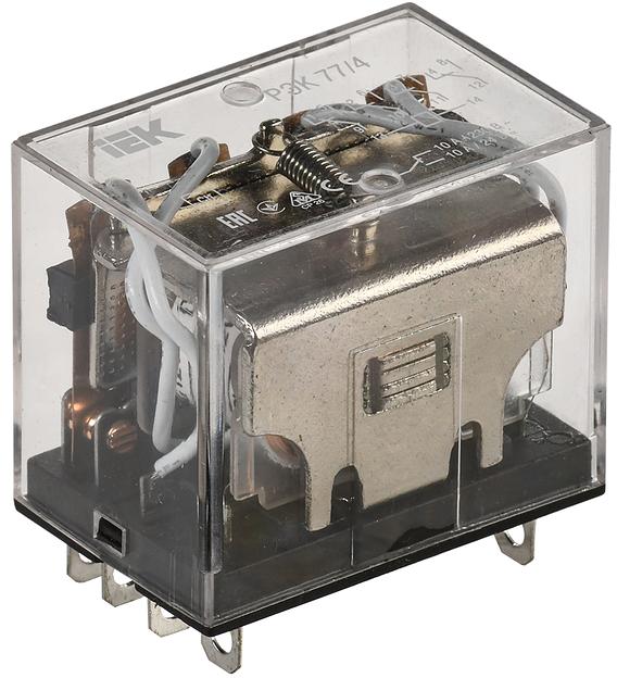 Реле промежуточное 12В DC 4пк 10А РЭК77/4 без розетки фото 1