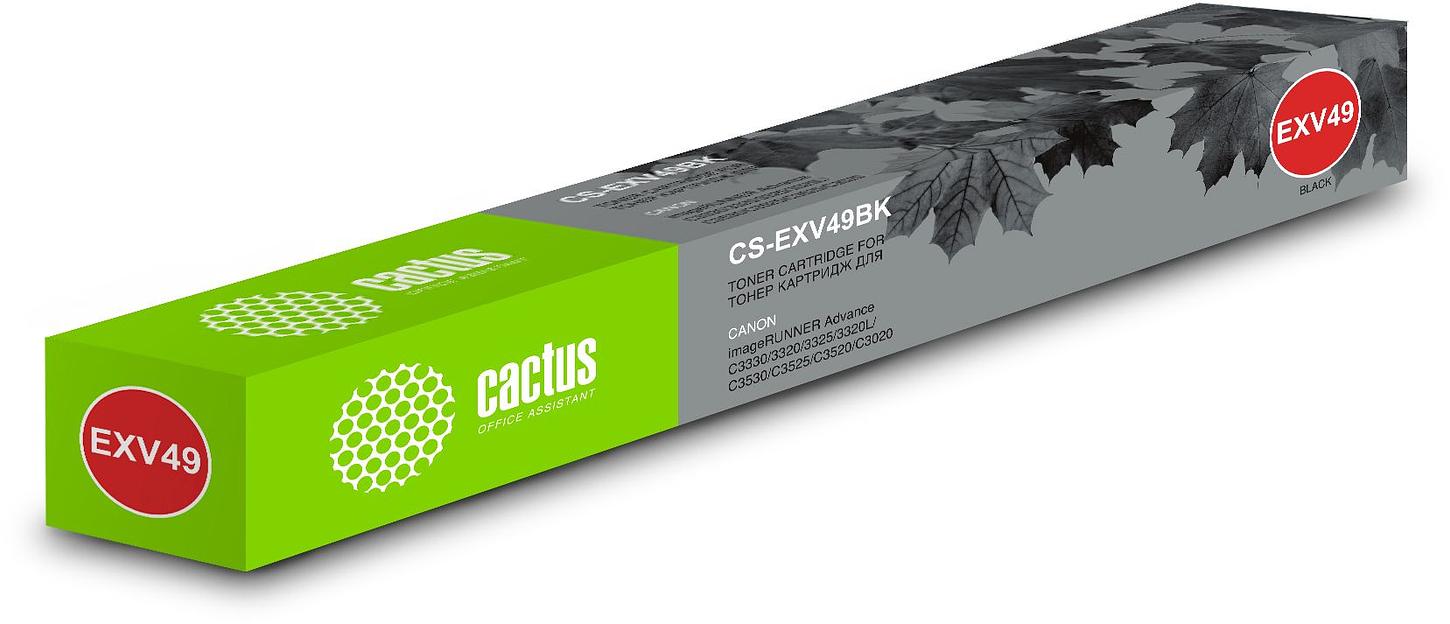 Картридж лазерный Cactus CS-EXV49BK C-EXV49BK BK черный (36000стр.) для Canon IR C3320/C3320i/C3325i/C3330i/C3500/C3520i MFP/C3525i MFP/C3530i MFP фото 2