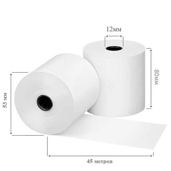 Чековая лента из термобумаги 80х53х12 мм фото 1