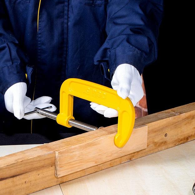 Струбцина G-образная усиленная Deli DL-G205 высота зажима 125мм, глубина зажима 70мм фото 2