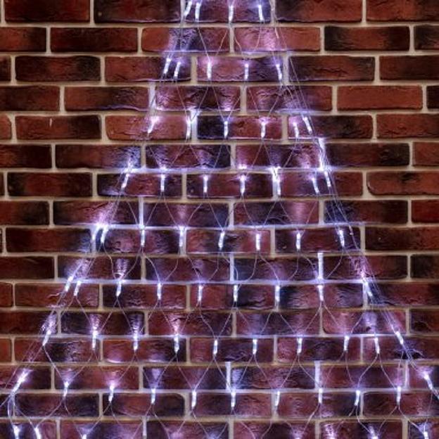 Neon-Night (215-055) Гирлянда Светодиодная Сеть Треугольная 1,5Х2Х2М 136 Led Белый Прозрачный Пвх Ip65 Свечение С Динамикой 230В Контроллер В Комплекте фото 1