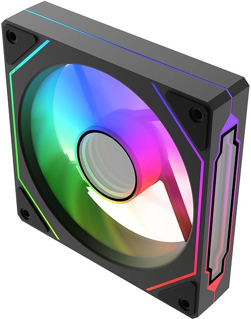 Вентилятор для корпуса Bloody CF-12 LCD ARGB 120х120x25 черный 4-pin 32дБ (упак.:1шт) (CF-12-ARGB120-BK) Ret фото 7