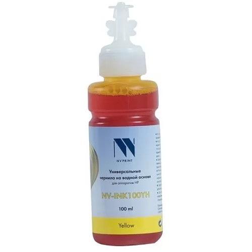 Чернила NV-INK100 Yellow универсальные на водной основе для аппаратов HP (100 ml) (Китай) фото 1