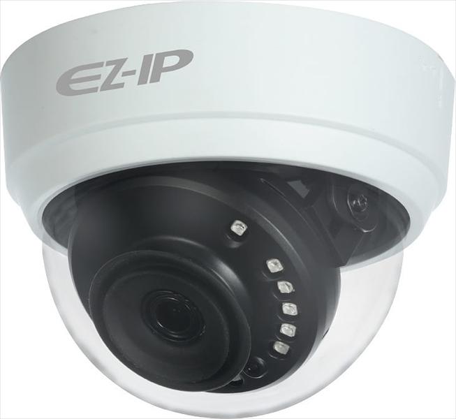 EZ-IP Видеокамера HDCVI купольная, 1/2.7" 2Мп КМОП25к/с при 1080P, 25к/с при 720P3.6мм фиксированный объектив20м ИК, Smart IR, ICR, OSD, 4в1(CVI/TVI/AHD/CVBS)Пластиковый корпус (EZ-HAC-D1A21P-0360B) фото 1